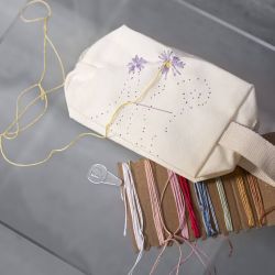 Kosmetiktasche, H 10 cm, T 5 cm, B 14 cm, Hellnatur, 1 Stk