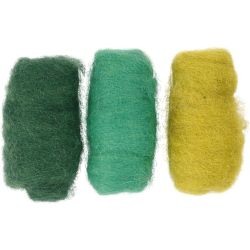 Kardierte Wolle , Harmonie in Gr&uuml;n-T&uuml;rkis, 3x10 g/ 1 Pck