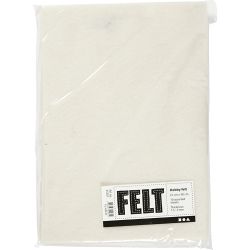 Bastelfilz, A4, Blatt 210x297 mm, Dicke 1,5-2 mm, Naturwei&szlig;, 10 Bl./ 1 Pck