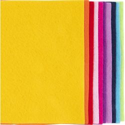 Bastelfilz, A4, Blatt 210x297 mm, Dicke 2 mm, Sort. Farben, 10 Bl./ 1 Pck