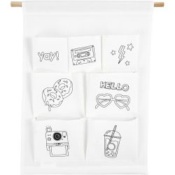 Organizer-Tasche zum Aufh&auml;ngen, H 46 cm, B 34 cm, 145 g, Wei&szlig;, 1 Stk