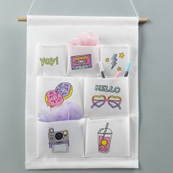 Organizer-Tasche zum Aufhängen, H 46 cm, B 34 cm, 145 g, Weiß, 1 Stk
