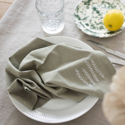 Stoffservietten, Gr&ouml;&szlig;e 42x42 cm, 185 g, Staubgr&uuml;n, 2 Stk/ 1 Pck