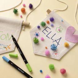 Wandbanner, Spitze Form, H 16,5 cm, B 15 cm, 300 g, Hellnatur, 2 Stk/ 1 Pck