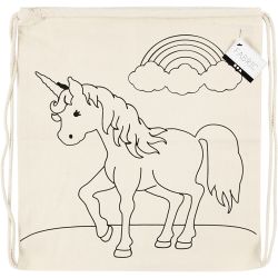 Turnbeutel, Einhörner, Größe 37x41 cm, 110 g, Hellnatur, 1 Stk