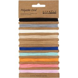 Polyesterschnur, Dicke 0,6 mm, Sortierte Farben, 10x4 m/ 1 Pck