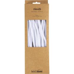 Pfeifenreiniger, L 30 cm, Dicke 6 mm, Wei&szlig;, 50 Stk/ 1 Pck