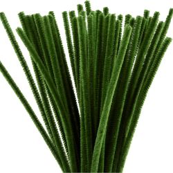 Pfeifenreiniger, L 30 cm, Dicke 6 mm, Tannengr&uuml;n, 50 Stk/ 1 Pck
