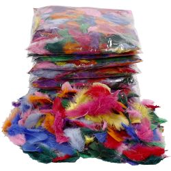 Daunen, Gr&ouml;&szlig;e 7-8 cm, Sortierte Farben, 500 g, 10x50 g/ 1 Pck
