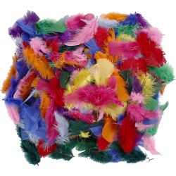 Daunen, Gr&ouml;&szlig;e 7-8 cm, ca. 400 Stk, Sortierte Farben, 50 g/ 1 Pck