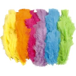Federn, Gr&ouml;&szlig;e 11-17 cm, Sortierte Farben, 144 B&uuml;ndl./ 1 Pck
