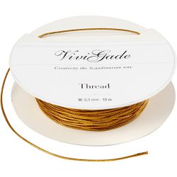 Kordel, Dicke 0,5 mm, Gold, 10 m/ 1 Rolle