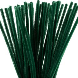 Pfeifenreiniger, L 30 cm, Dicke 6 mm, Dunkelgr&uuml;n, 50 Stk/ 1 Pck