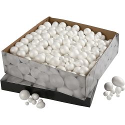 Styropor-Kugeln und -Eier