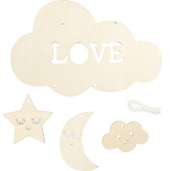 Holzmobile, Nachthimmel, B 28 cm, Dicke 3 mm, 1 Stk/ 1 Pck