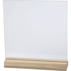 Glasplatte mit Holzständer