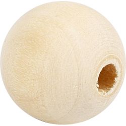 Holzperle, D 15 mm, Lochgr&ouml;&szlig;e 3 mm, 20 Stk/ 1 Pck