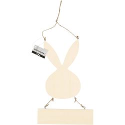 Hase mit Schild