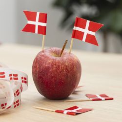 Luftschlangen, D&auml;nische Flagge, 4 Rolle/ 1 Pck