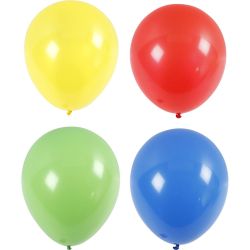 Riesenballons, D 41 cm, Blau, Gr&uuml;n, Rot, Hellgelb, 4 Stk/ 1 Pck