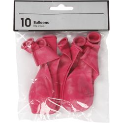 Ballons, D 23 cm, rund, Dunkelpink, 10 Stk/ 1 Pck