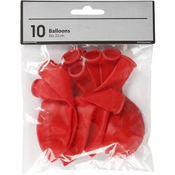 Ballons, D 23 cm, rund, Rot, 10 Stk/ 1 Pck