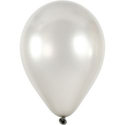Ballons, D 23 cm, rund, Silber, 8 Stk/ 1 Pck