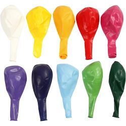 Ballons, D 23 cm, rund, Sortierte Farben, 10 Stk/ 1 Pck