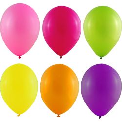 Ballons, Gr&ouml;&szlig;e 23 cm, rund, Neonfarben, 100 Stk/ 1 Pck