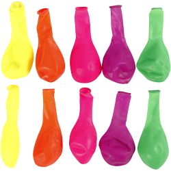 Ballons, D 23 cm, rund, Neonfarben, 10 Stk/ 1 Pck