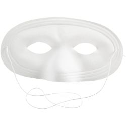 Halbmaske, H 10 cm, B 17,5 cm, Wei&szlig;, 1 Stk