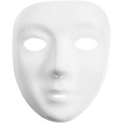 Vollmaske Gesicht, H 17,5 cm, B 14 cm, Wei&szlig;, 1 Stk