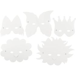 Masken mit elastischem band, H 15-20 cm, 230 g, Wei&szlig;, 5 Stk/ 1 Pck