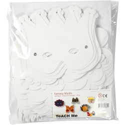 Masken mit elastischem band, H 15-20 cm, 230 g, Wei&szlig;, 100 sort./ 1 Pck