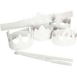 Kronen, H 10-16,5 cm, L 60 cm, 230 g, Wei&szlig;, 5 Stk/ 1 Pck