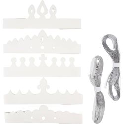 Kronen, H 10-16,5 cm, L 60 cm, Wei&szlig;, 50 Stk/ 1 Pck