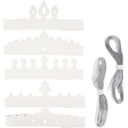 Kronen, H 10-16,5 cm, L 60 cm, 230 g, Wei&szlig;, 50 Stk/ 1 Pck