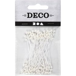 Bl&uuml;tenstaubbl&auml;tter, L 6,4 cm, D 2 mm, Perlmuttwei&szlig;, 100 Stk/ 1 Pck