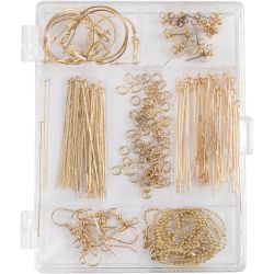 Starter Kreativ Set Schmuck, ca. 175 Stk, Vergoldet, 1 Set