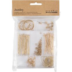 Starter Kreativ Set Schmuck, ca. 175 Stk, Vergoldet, 1 Set