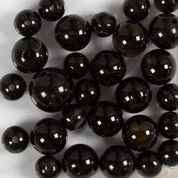 Achat Steinperlen, D 6+8+10 mm, Lochgr&ouml;&szlig;e 0,9-1 mm, Schwarz, 28 Stk/ 1 Pck