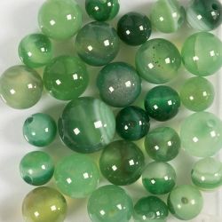 Achat Steinperlen, D 13+15 mm, Lochgr&ouml;&szlig;e 0,9-1 mm, Gr&uuml;n transparent, 28 Stk/ 1 Pck
