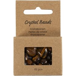 Kristallperlen, Tigerauge, D 7-12 mm, Lochgr&ouml;&szlig;e 1 mm, Braun, 63 Stk/ 1 Pck