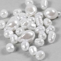 Schmuckperlen, Oval, D 6-14 mm, Lochgr&ouml;&szlig;e 1,3-1,5 mm, 30 Stk/ 1 Pck