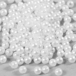 Schmuckperlen, D 4 mm, Lochgr&ouml;&szlig;e 1,5 mm, Perlmutt, 210 Stk/ 1 Pck