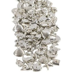 Silberanh&auml;nger, Gr&ouml;&szlig;e 15-20 mm, Lochgr&ouml;&szlig;e 3 mm, ca. 200 Stk, 80 g/ 1 Pck