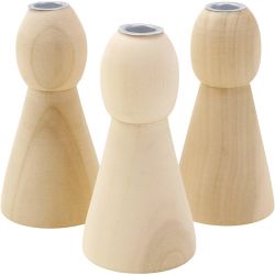 Holzkegel als Kerzenhalter