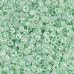 Rocaille-Perlen, D 3 mm, Gr&ouml;&szlig;e 8/0, Lochgr&ouml;&szlig;e 0,6-1,0 mm, Hellgr&uuml;n, 25 g/ 1 Pck