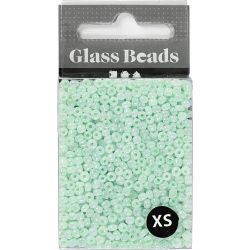 Rocaille-Perlen, D 3 mm, Gr&ouml;&szlig;e 8/0, Lochgr&ouml;&szlig;e 0,6-1,0 mm, Hellgr&uuml;n, 25 g/ 1 Pck