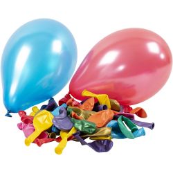 Luftballons, rund, Metallic-Farben, 100 Stk/ 1 Btl.